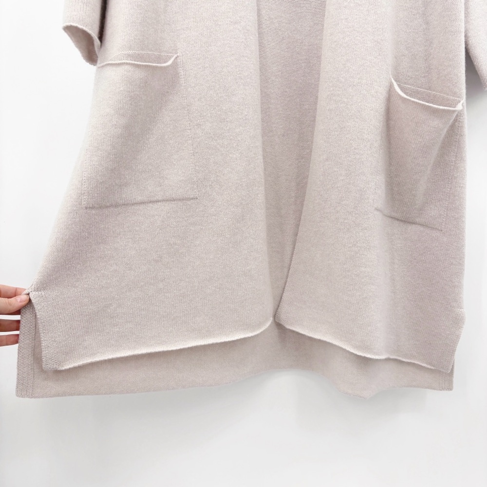 NAP 100% Wool Longline Open Cardigan in Beige S - Picture 4 of 10